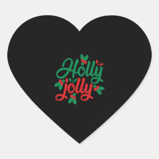 Holly jolly, een geweldig kerstfeest cadeau hart sticker