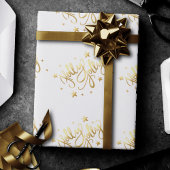Holly Jolly | Elegant Goud Faux Folie Script Cadeaupapier