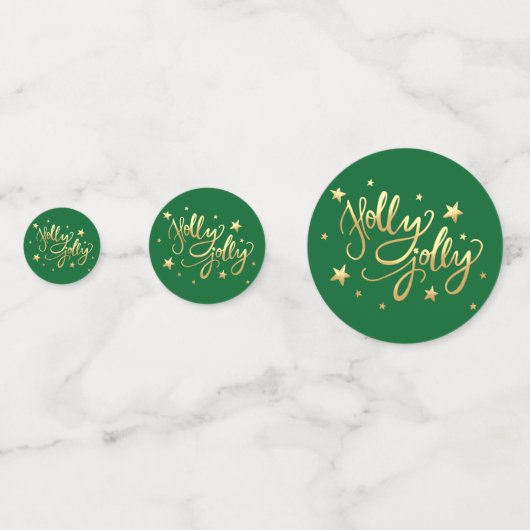 Holly Jolly | Elegant Goud Faux Folie Script Confetti (Voorkanten)