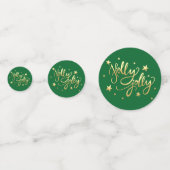 Holly Jolly | Elegant Goud Faux Folie Script Confetti (Achterkanten)