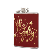 Holly Jolly | Elegant Goud Faux Folie Script Heupfles (Links)