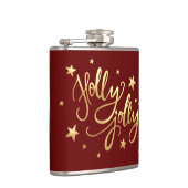 Holly Jolly | Elegant Goud Faux Folie Script Heupfles (Rechts)