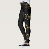 Holly Jolly | Elegant Goud Faux Folie Script Leggings (Links)