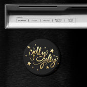 Holly Jolly | Elegant Goud Faux Folie Script Magneet