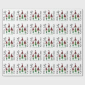 Holly Jolly Elves Wrapping paper Cadeaupapier (Vlak)