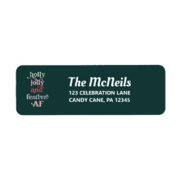 Holly Jolly en Feestelijke AF Vakantie Adreslabel Etiket