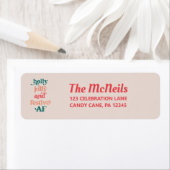 Holly Jolly en Feestelijke AF Vakantie Adreslabel Etiket (Insitu)