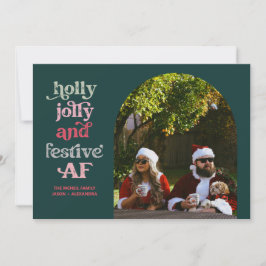 Holly Jolly en feestelijke AF-vakantiefotokaart Feestdagenkaart
