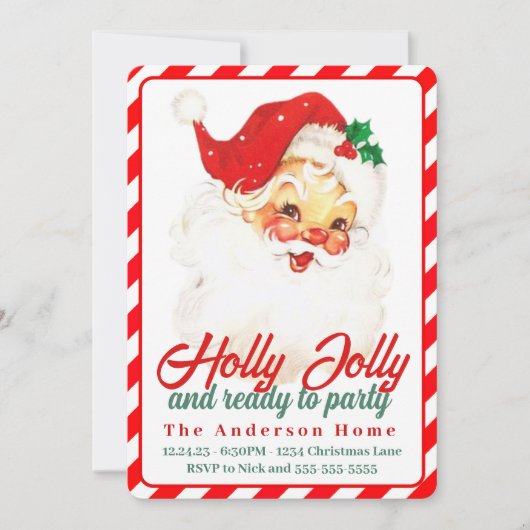 Holly Jolly en klaar om te feesten aangepaste kers Kaart (Voorkant)