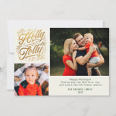 Holly Jolly Familie Kerstfoto Collage Kaart (Voorkant)