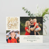 Holly Jolly Familie Kerstfoto Collage Kaart (Staand voorkant)