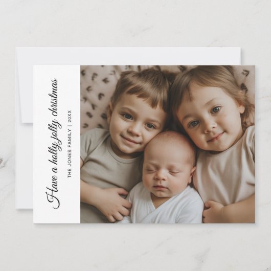 Holly Jolly Family Activated Holiday Kaart (Voorkant)