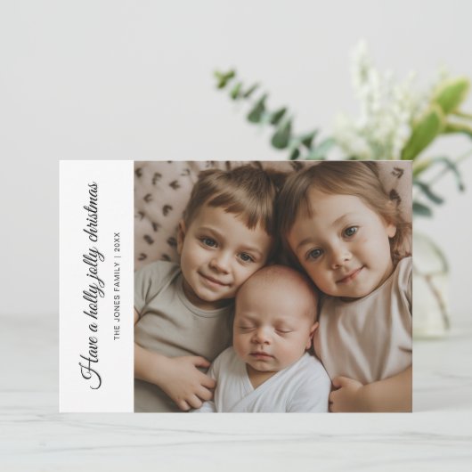 Holly Jolly Family Activated Holiday Kaart (Staand voorkant)