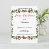 Holly Jolly Family Christmas Party Kaart (Staand voorkant)