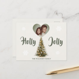 Holly Jolly Family Photo | Custom Holiday Card Briefkaart