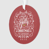 Holly Jolly Fancy kerstbord Foto Ornament (voorkant)
