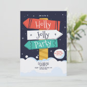 Holly Jolly Feest Kaart (Staand voorkant)