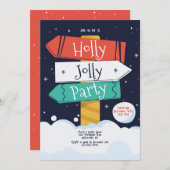 Holly Jolly Feest Kaart (Voorkant / Achterkant)