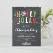 Holly Jolly Feestdagen met kerstfeest Noite Snow Kaart (Staand voorkant)