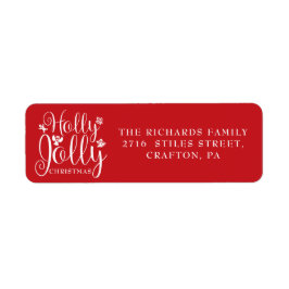 Holly Jolly Feestdagen Return Address Etiket