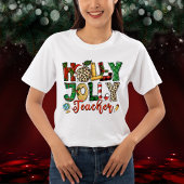 Holly Jolly Feestdagen Typografie voor leraar kers Tri-Blend Shirt