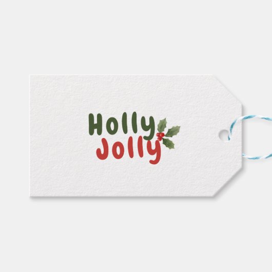 Holly Jolly – Feestelijk vakantiefont met Holly Ic Cadeaulabel (Voorkant (Horizontaal))