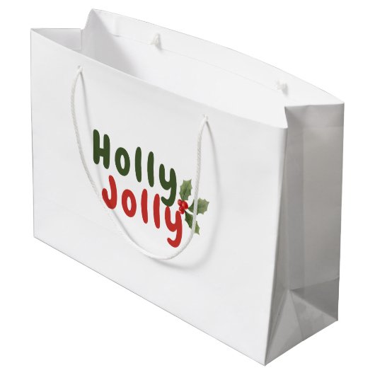 Holly Jolly – Feestelijk vakantiefont met Holly Ic Groot Cadeauzakje (Achterkant Gekanteld)