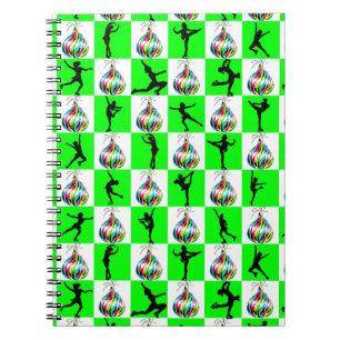 HOLLY JOLLY FIGUUR SCHAATSEN KERSTMIS ONTWERP NOTITIEBOEK