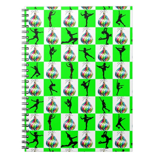 HOLLY JOLLY FIGUUR SCHAATSEN KERSTMIS ONTWERP NOTITIEBOEK (Voorkant)