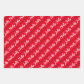 Holly Jolly Foto Collage Red White Kerstmis Inpakpapier Vel (Voorkant 3)