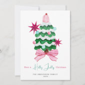 Holly Jolly Foto Kerstboom Vakantie Kaart (Voorkant)