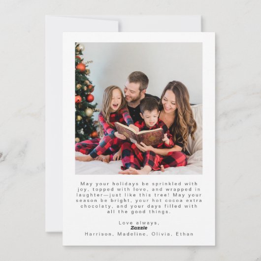 Holly Jolly Foto Kerstboom Vakantie Kaart (Achterkant)