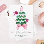 Holly Jolly Foto Kerstboom Vakantie Kaart