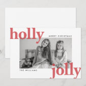 Holly Jolly Fotokerstgroet Feestdagenkaart (Voorkant / Achterkant)