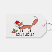 Holly Jolly Fox Cadeaulabel (Voorkant (Horizontaal))