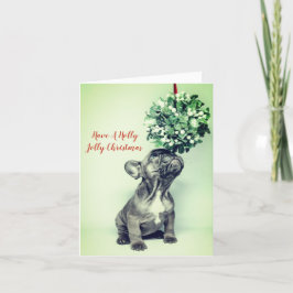 Holly Jolly French Bulldog Kerstmis Feestdagen Kaart