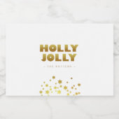 Holly Jolly | Fun Christmas White & Gold Mini Likeurfles Etiket (Enkel label)