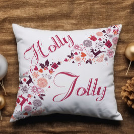 Holly Jolly Fun Red Snow Voeg kerstmis toe Kussen