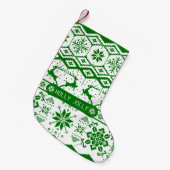 Holly Jolly gebreide kerst rendieren Kleine Kerstsok (Voorkant (Hangend))