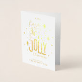 "Holly Jolly" gepersonaliseerde kerstfoto Folie Kaarten (Voorkant)