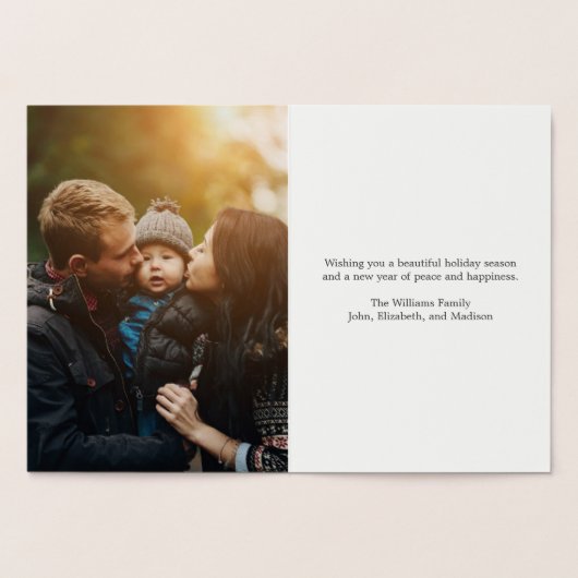 "Holly Jolly" gepersonaliseerde kerstfoto Folie Kaarten (Binnen)