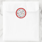 HOLLY JOLLY Gepersonaliseerde Kerstmis Robin Ronde Sticker (Tas)