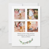 Holly Jolly Getrouwd en Vrolijk Fotocollage Feestdagenkaart (Achterkant)