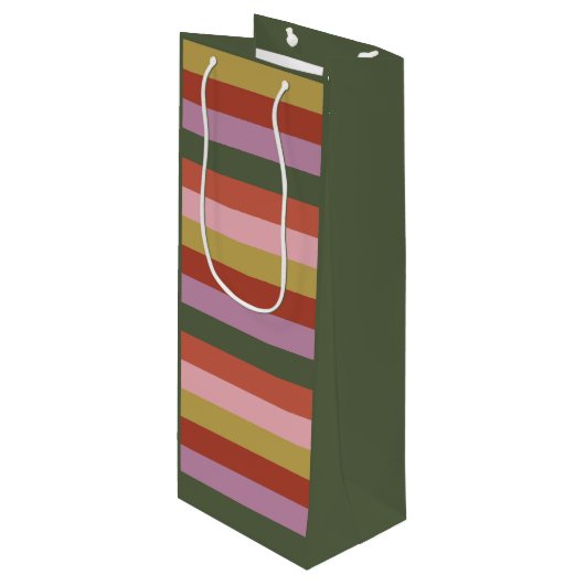 Holly Jolly Gift Bag Wijn Cadeautas (Voorkant Gekanteld)