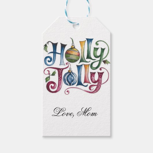 Holly Jolly Gift Label Cadeaulabel (Voorkant)