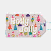 Holly Jolly Gift Label Cadeaulabel (Voorkant (Horizontaal))