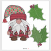 Holly Jolly Gnomie | Kerstmis Sticker (Vel)