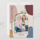 Holly Jolly Gold Arch Foto en Organic Shapes Feestdagenkaart (Voorkant)