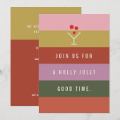 Holly Jolly Good Time party invitation Kaart (Voorkant / Achterkant)