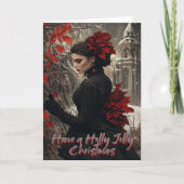Holly Jolly Gothic Christmas Kaart (Voorkant)